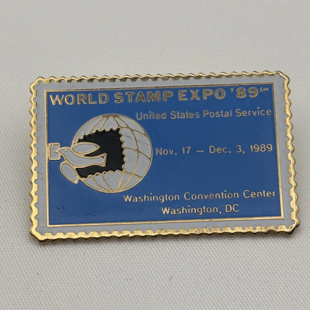 USPS United States Postal Service‎ Stamp World Stamp Expo 1989 Lapel Hat Pin